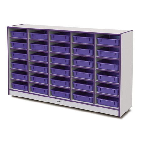 Jonti-Craft Rainbow Accents 30 Paper-Tray Mobile Storage, with Paper-Trays, Purple 0931JCWW004